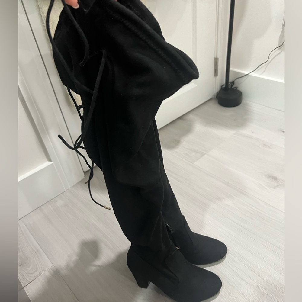 Black knee high boots